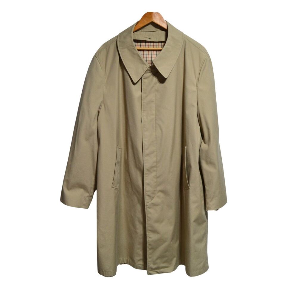 Vintage Men's Heritage Tan Long Trench Coat Size 48